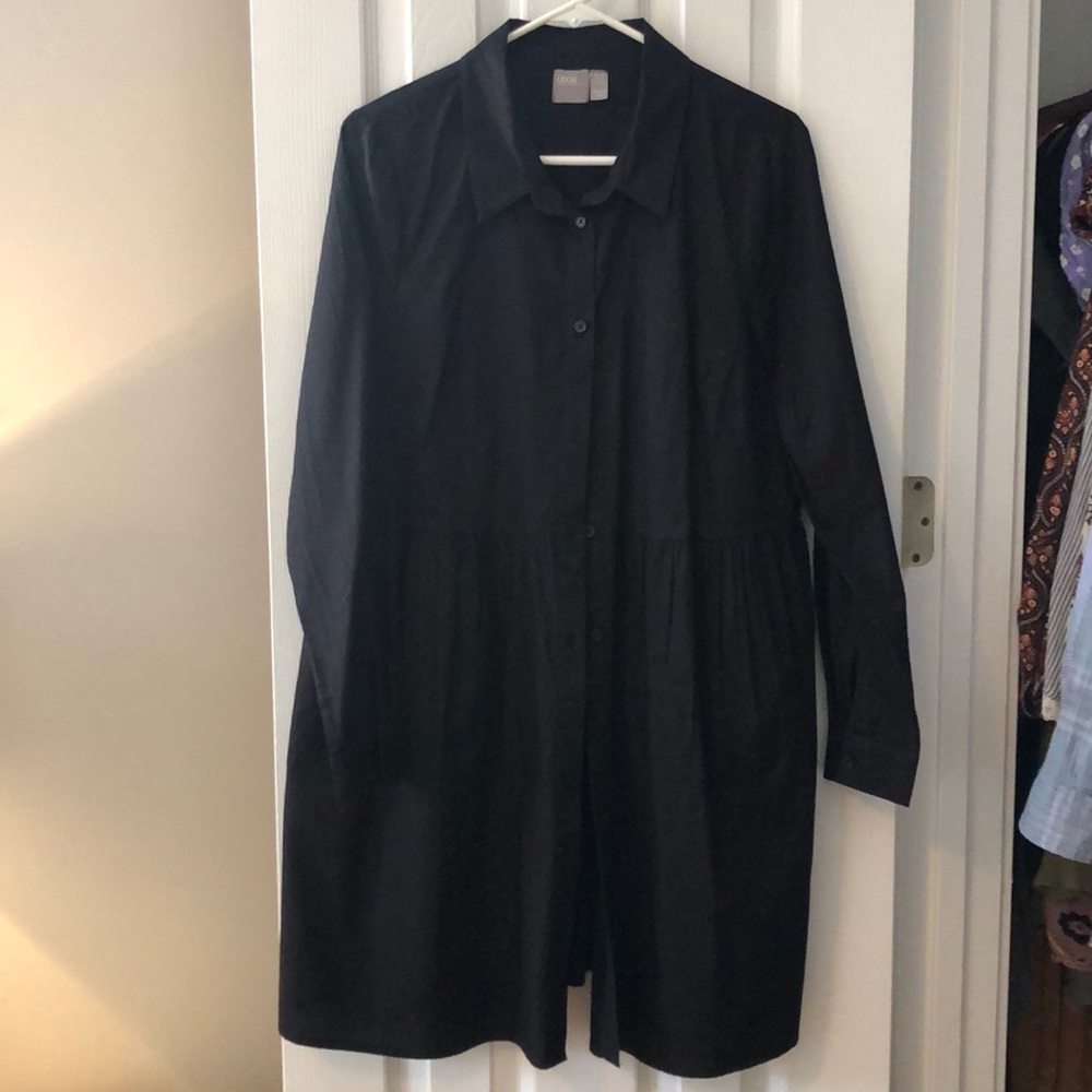 ASOS Black Collared Button-Down Dress